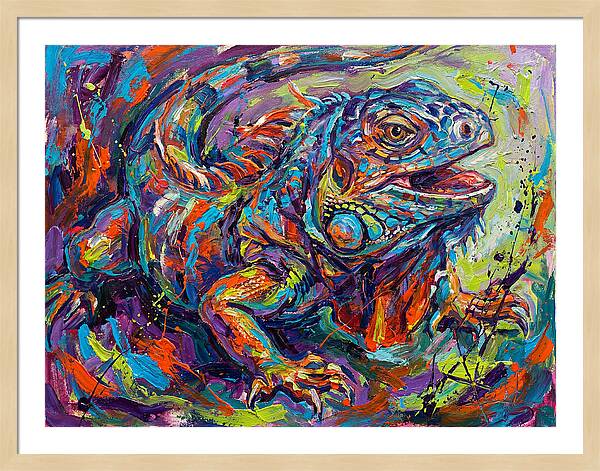 Lively Lizard In Expressionist Style