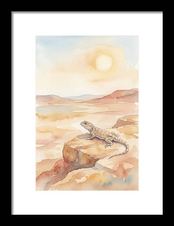 Lizard Basking In Desert Sun