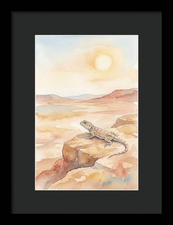 Lizard Basking In Desert Sun