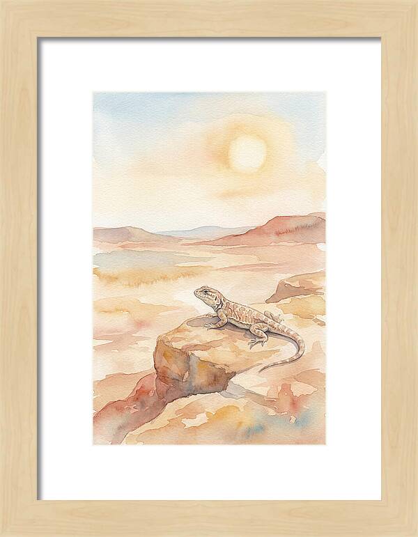 Lizard Basking In Desert Sun