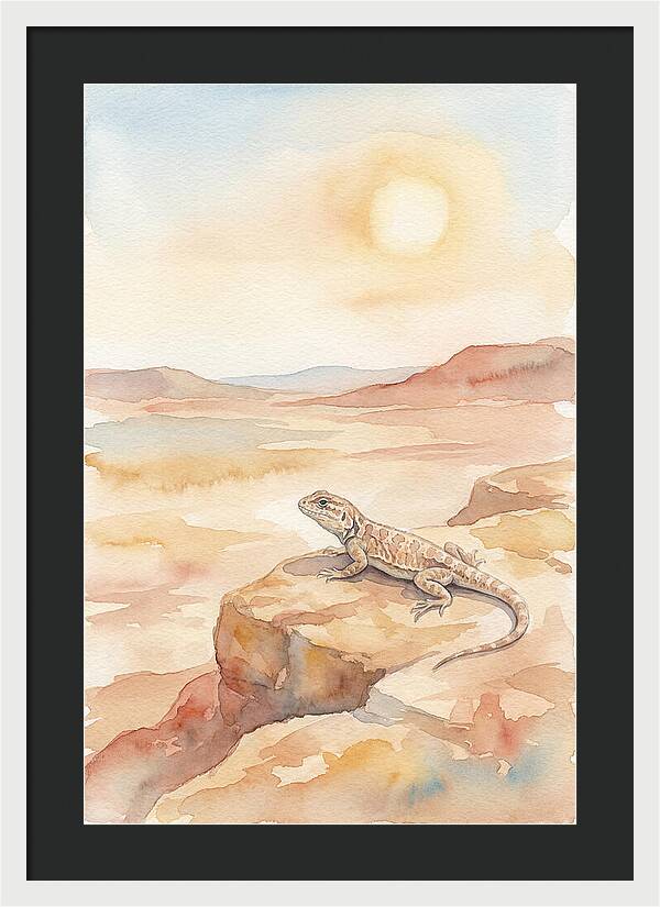 Lizard Basking In Desert Sun