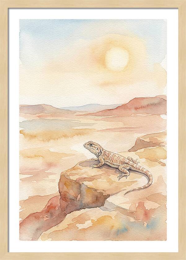 Lizard Basking In Desert Sun