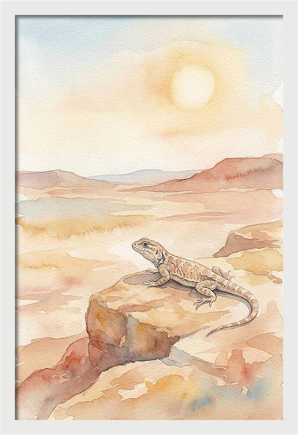 Lizard Basking In Desert Sun