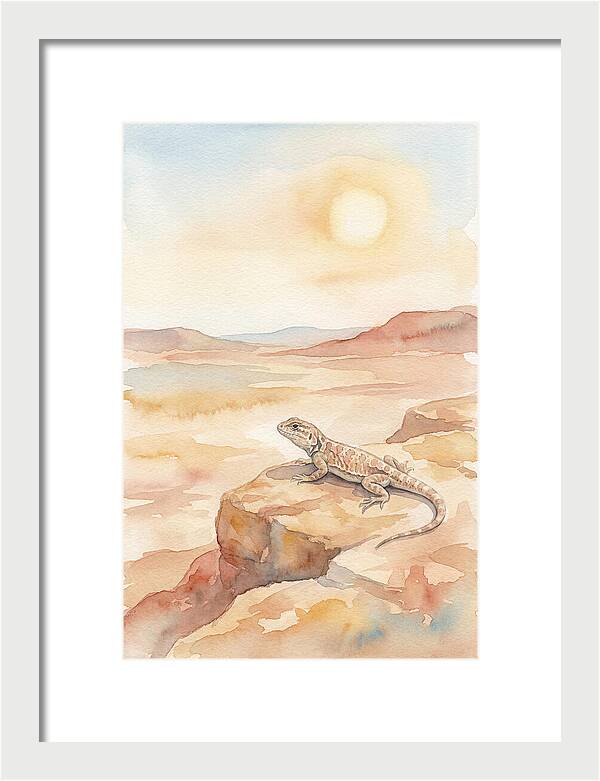 Lizard Basking In Desert Sun