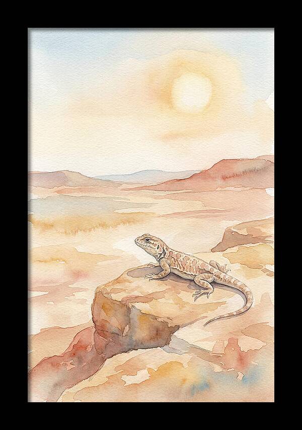 Lizard Basking In Desert Sun