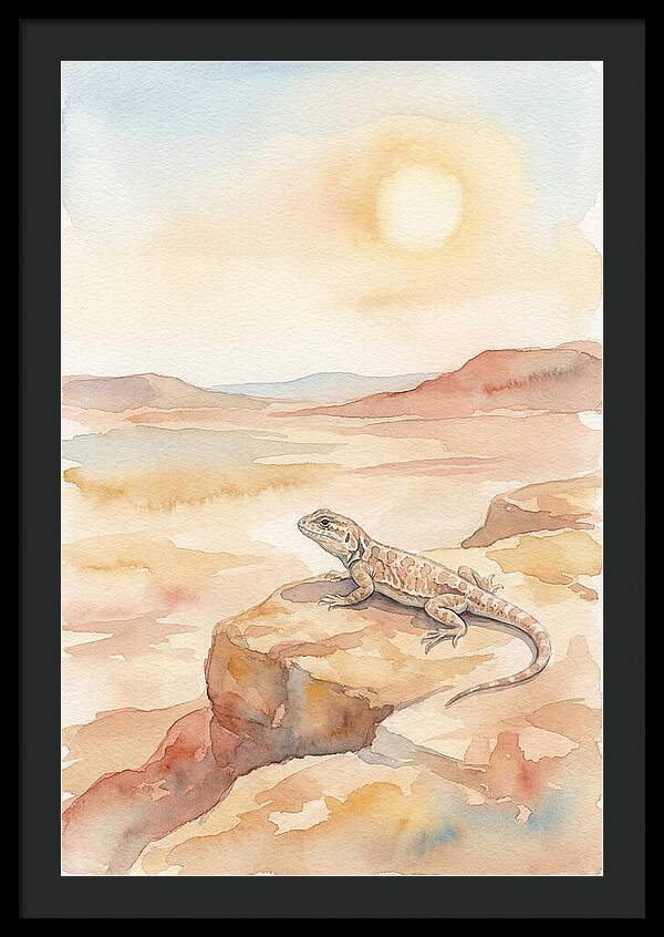Lizard Basking In Desert Sun