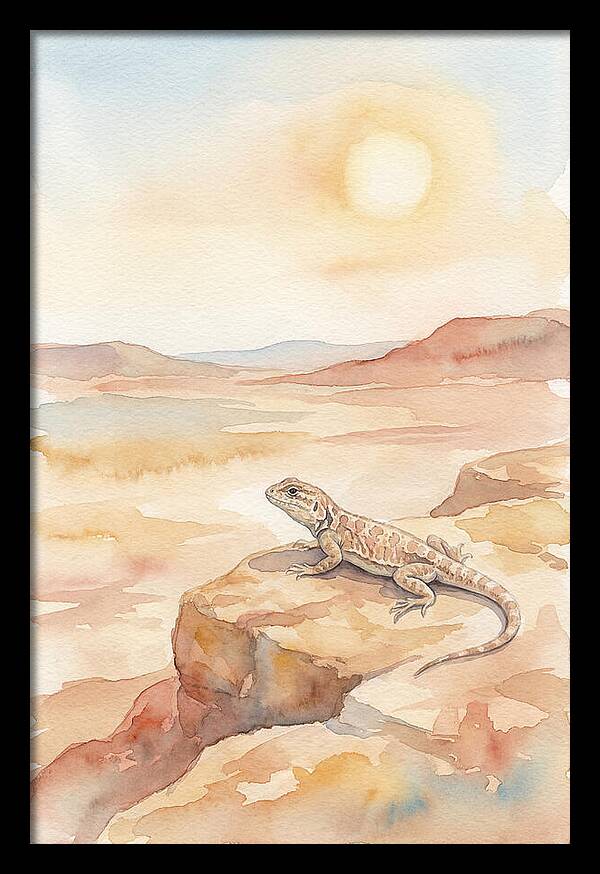 Lizard Basking In Desert Sun