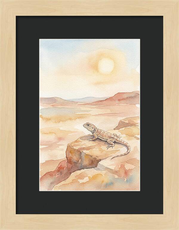 Lizard Basking In Desert Sun