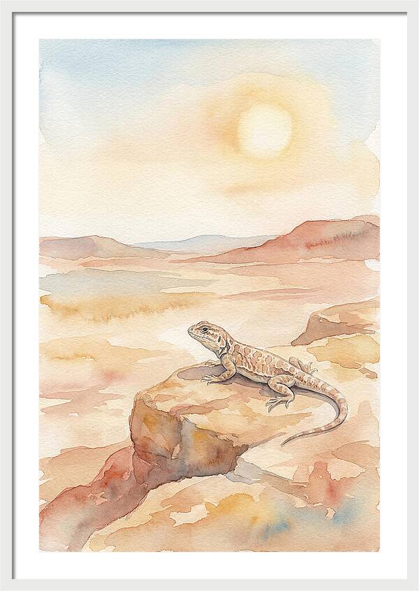 Lizard Basking In Desert Sun