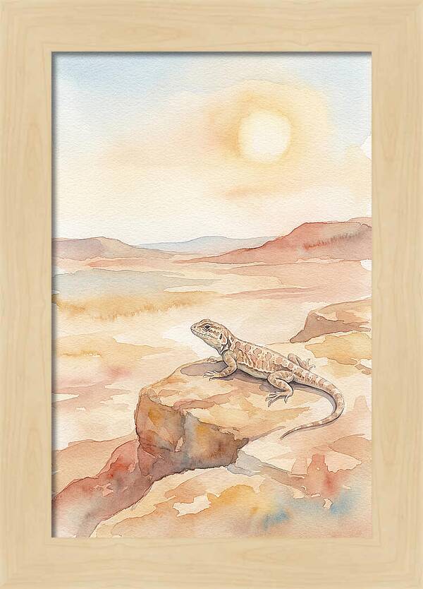 Lizard Basking In Desert Sun
