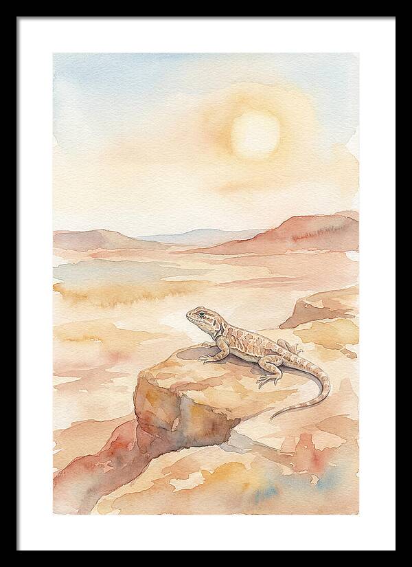 Lizard Basking In Desert Sun