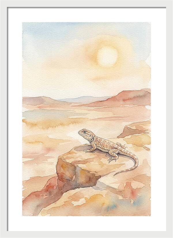 Lizard Basking In Desert Sun