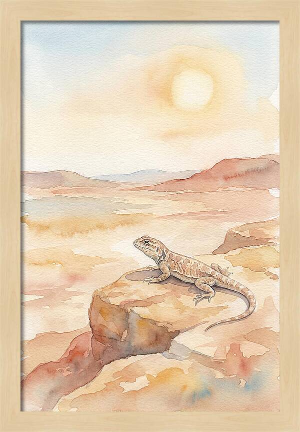 Lizard Basking In Desert Sun