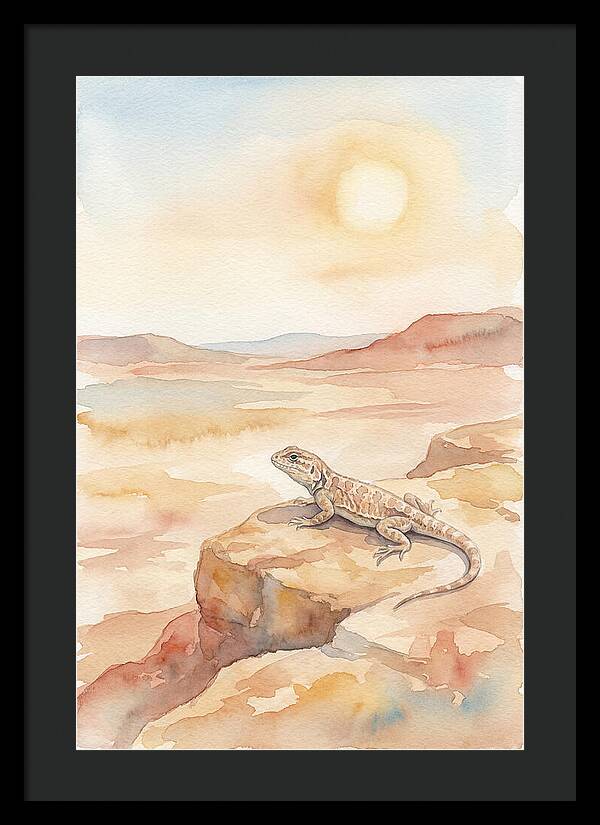 Lizard Basking In Desert Sun
