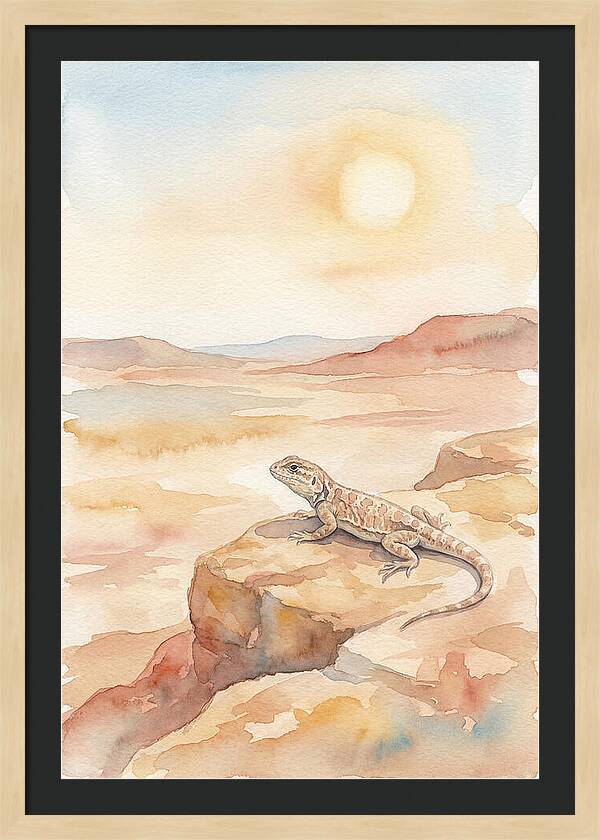 Lizard Basking In Desert Sun