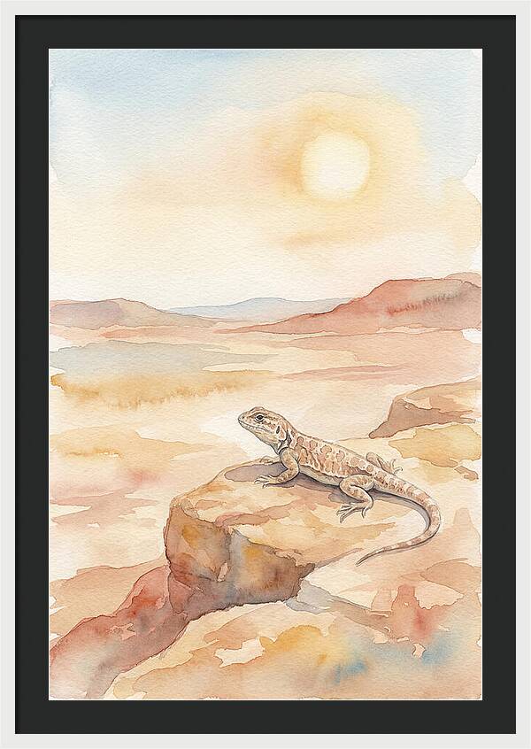 Lizard Basking In Desert Sun