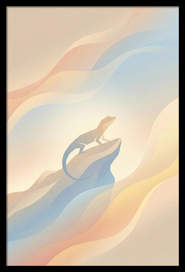 Lizard Basking In Desert Sun
