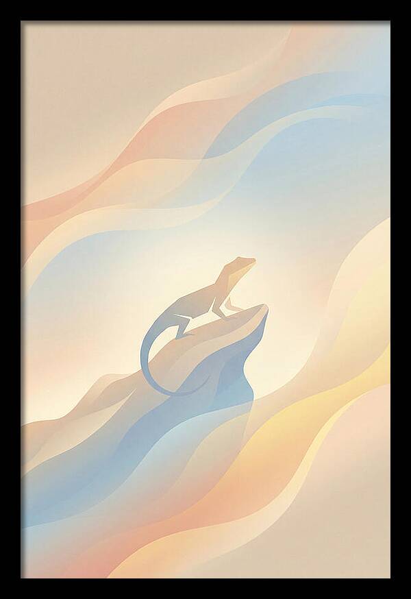 Lizard Basking In Desert Sun