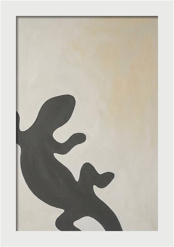 Lizard Silhouette On Soft Background