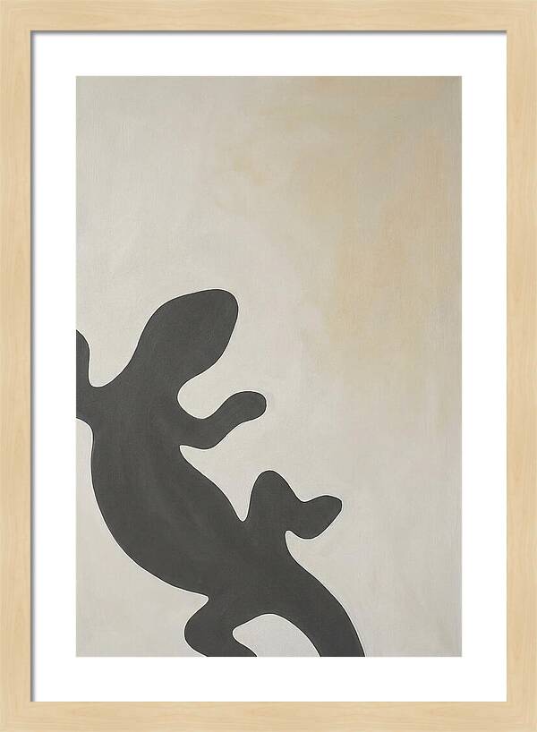 Lizard Silhouette On Soft Background