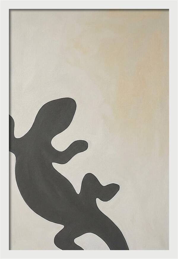 Lizard Silhouette On Soft Background