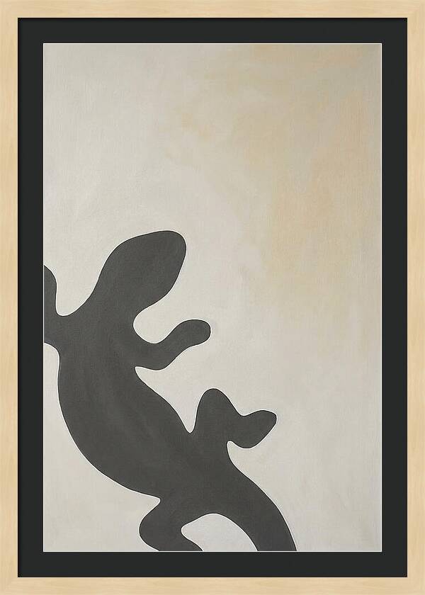 Lizard Silhouette On Soft Background