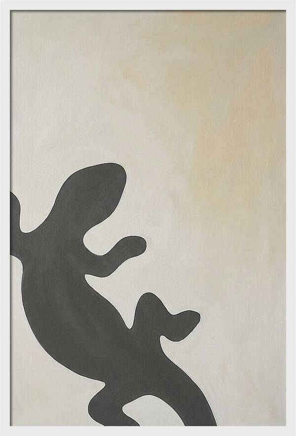 Lizard Silhouette On Soft Background