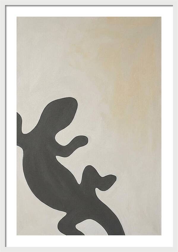 Lizard Silhouette On Soft Background