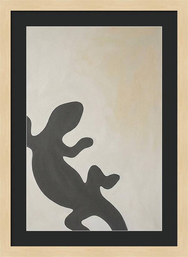 Lizard Silhouette On Soft Background