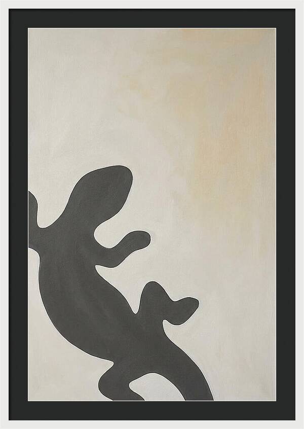 Lizard Silhouette On Soft Background