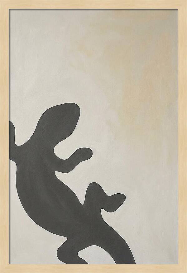 Lizard Silhouette On Soft Background