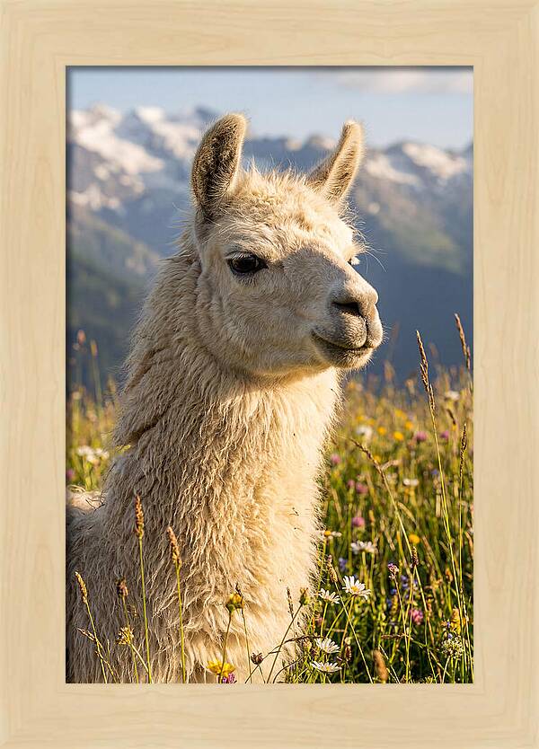 Llama In Blooming Meadow
