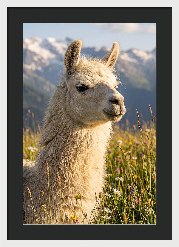 Llama In Blooming Meadow