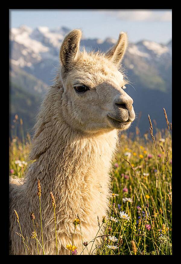 Llama In Blooming Meadow