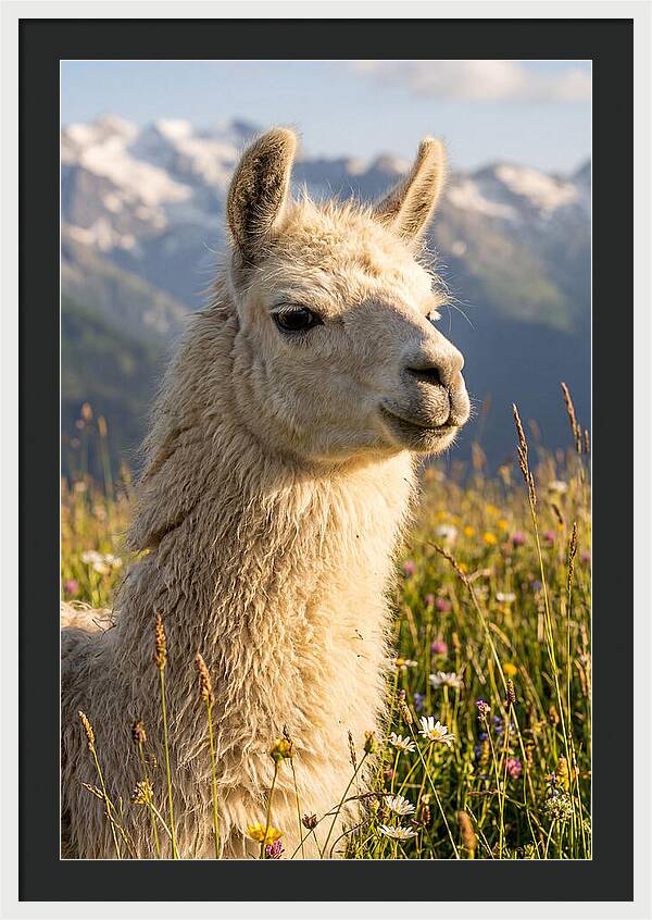 Llama In Blooming Meadow