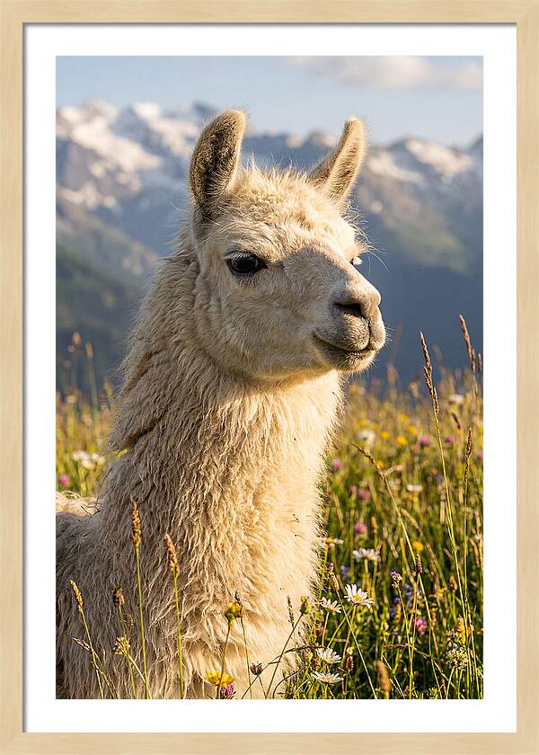 Llama In Blooming Meadow