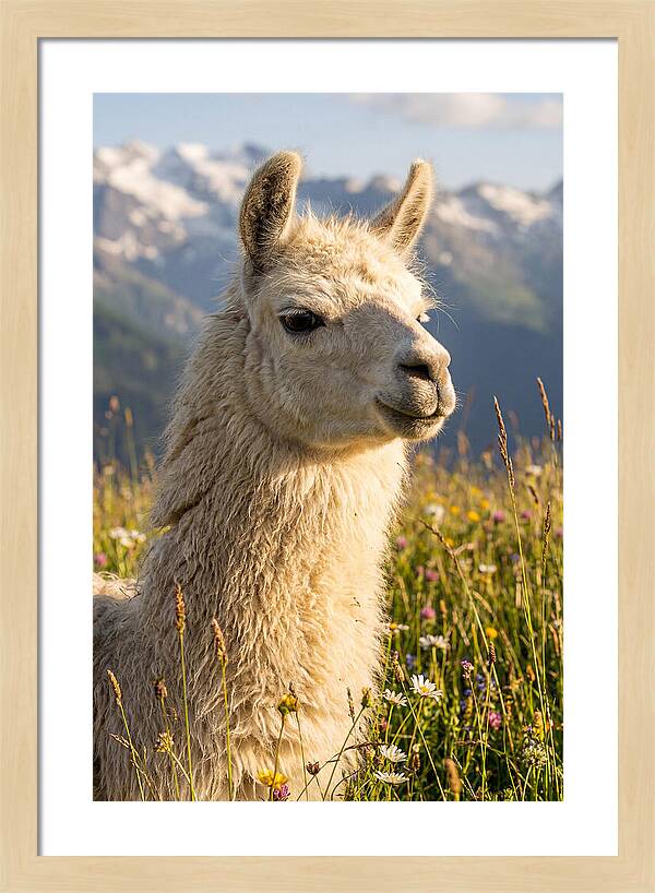 Llama In Blooming Meadow