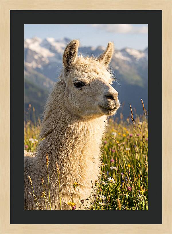 Llama In Blooming Meadow
