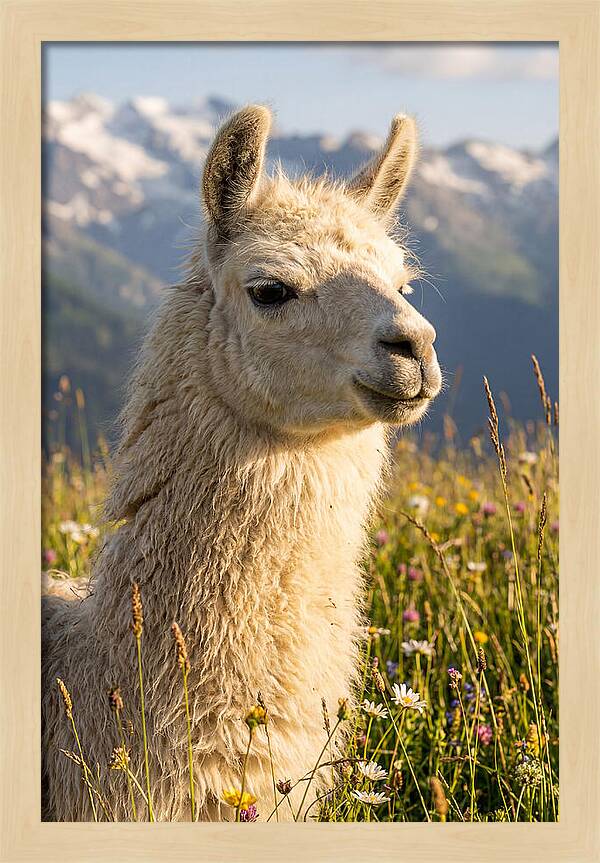 Llama In Blooming Meadow