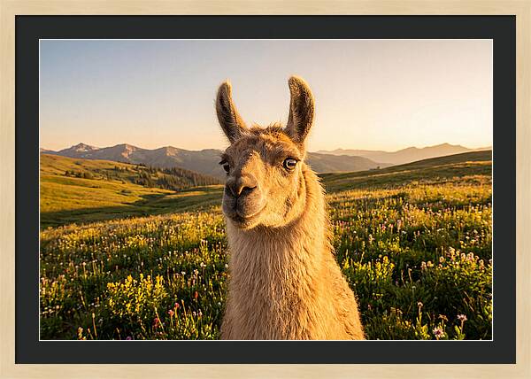 Llama Portrait In The Mountains