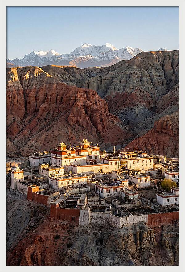 Lo Manthang Walled City At Dusk