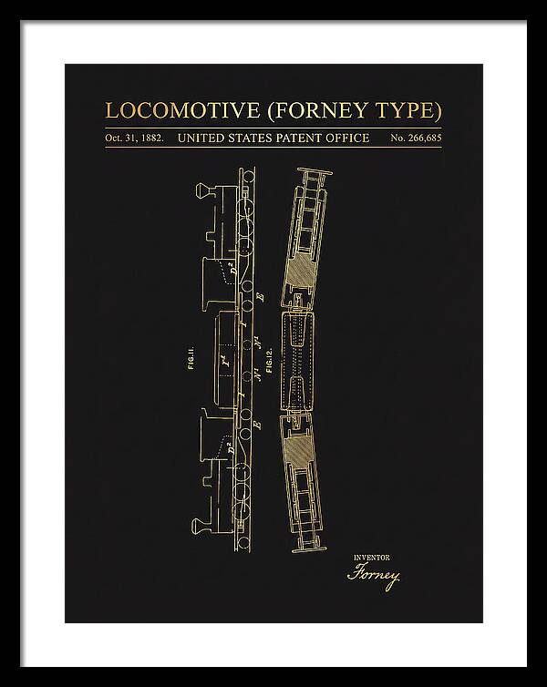 Locomotive Forney Type Gold Patent Us266685