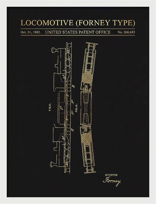 Locomotive Forney Type Gold Patent Us266685