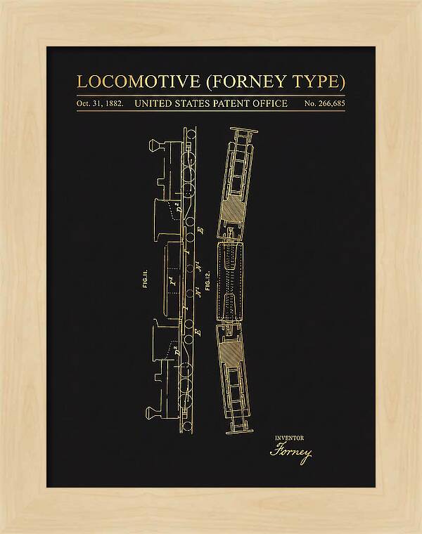 Locomotive Forney Type Gold Patent Us266685
