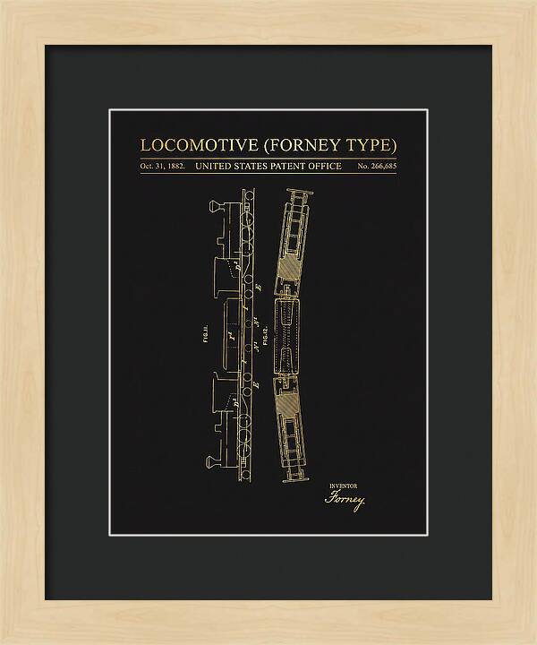 Locomotive Forney Type Gold Patent Us266685