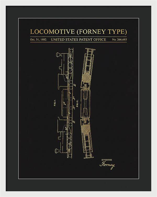 Locomotive Forney Type Gold Patent Us266685