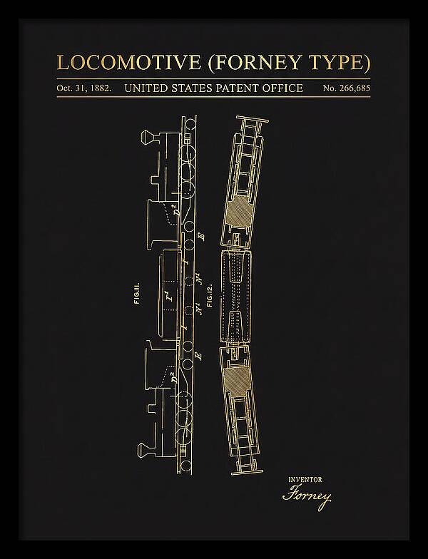 Locomotive Forney Type Gold Patent Us266685
