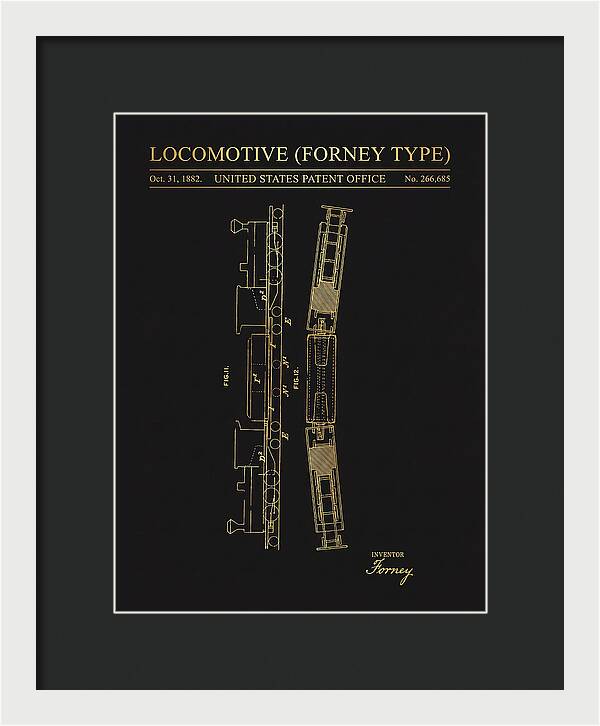 Locomotive Forney Type Gold Patent Us266685