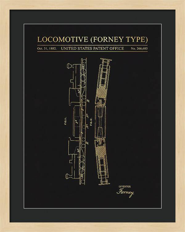 Locomotive Forney Type Gold Patent Us266685