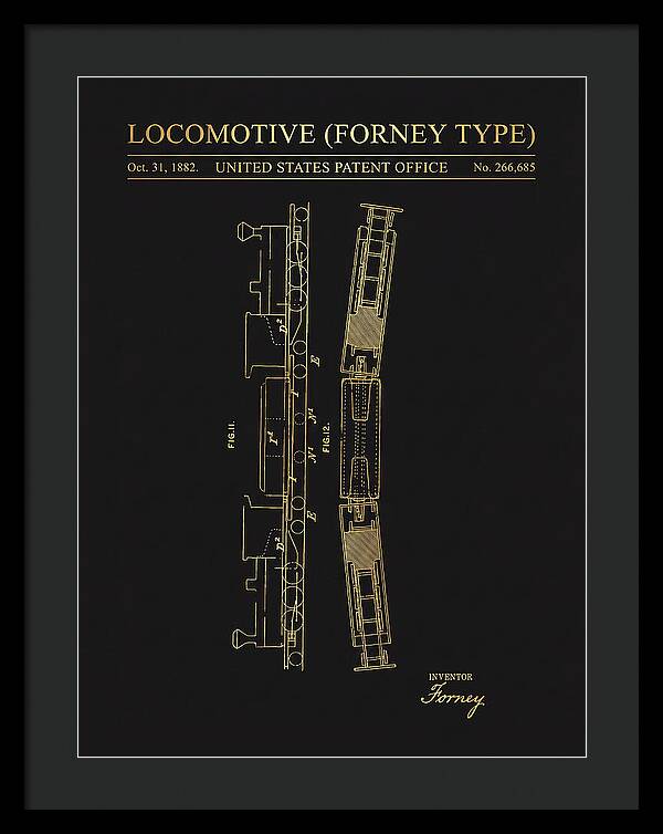 Locomotive Forney Type Gold Patent Us266685